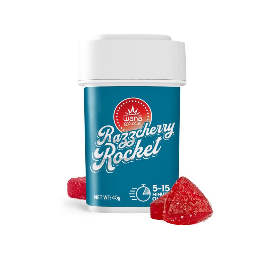 Wana Quick Razzcherry Rocket Gummy Candy Edible, 100mg, 10pk