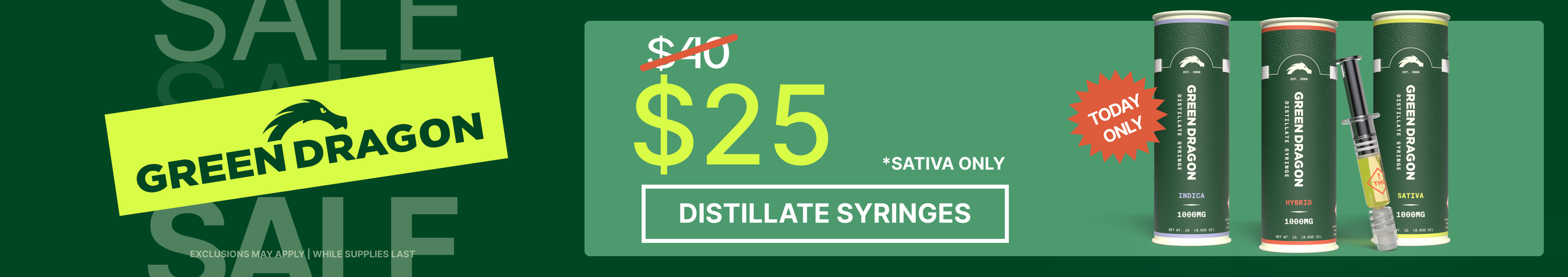 Cannabis Promo, Cannabis Sales, Cannabis Discounts, Cannabis on Sale, Green Dragon Distillate $25 - Sativa - TODAY ONLY!