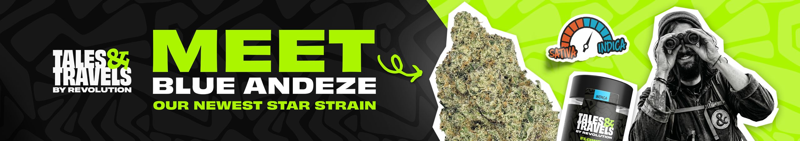 Cannabis Promo, Cannabis Sales, Cannabis Discounts, Cannabis on Sale, Tales & Travels Blue Andeze