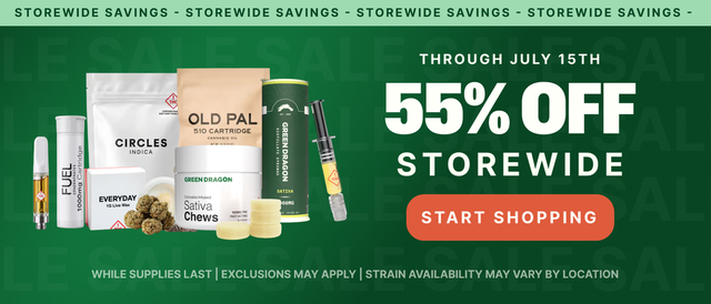 Cannabis Promo, Cannabis Sales, Cannabis Discounts, Cannabis on Sale, 55% OFF STOREWIDE!
