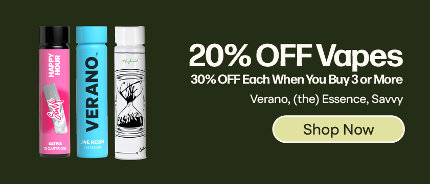 20% OFF or 30% OFF 3+ Verano, (the) Essence and Savvy Vapes
