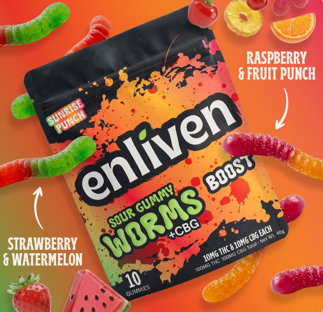 Boost Sunrise Punch 1:1 (THC:CBG) Sour Worm Enliven
