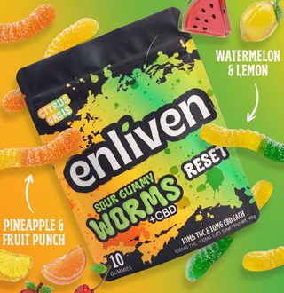 Reset Citrus Oasis 1:1 (THC:CBD) Sour Worm Enliven
