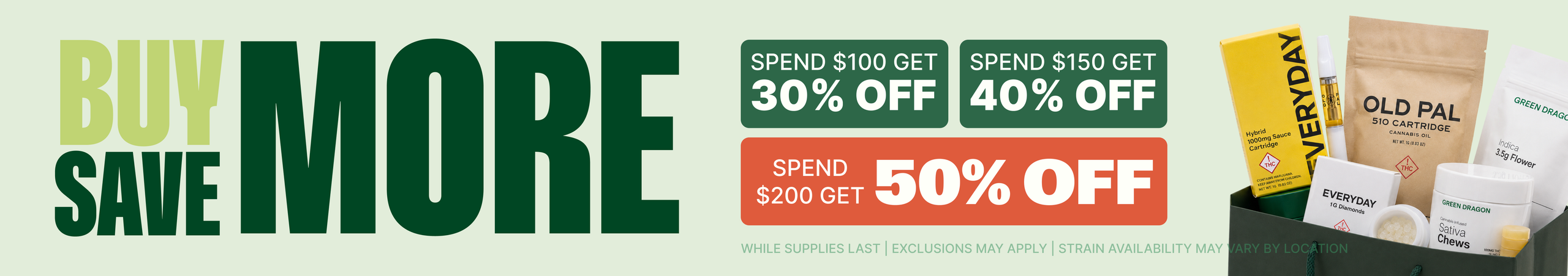 Cannabis Promo, Cannabis Sales, Cannabis Discounts, Cannabis on Sale, Buy More, Save More - Get up to 50% Off!