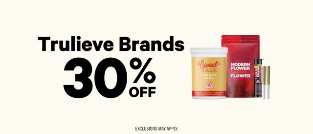 Cannabis Promo, Cannabis Sales, Cannabis Discounts, Cannabis on Sale, 30% Off Trulieve Brands