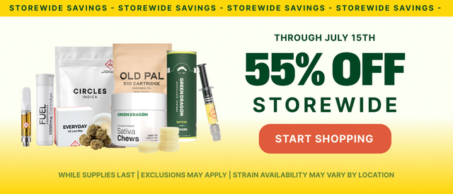 Cannabis Promo, Cannabis Sales, Cannabis Discounts, Cannabis on Sale, 55% OFF STOREWIDE!
