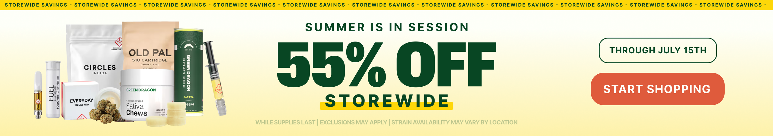 Cannabis Promo, Cannabis Sales, Cannabis Discounts, Cannabis on Sale, 55% OFF STOREWIDE!