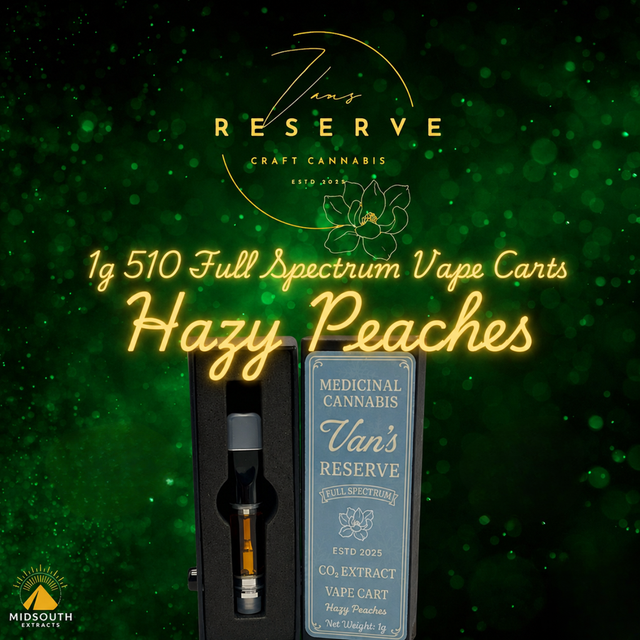 Vape Cart | Hazy Peaches |  Van's Reserve