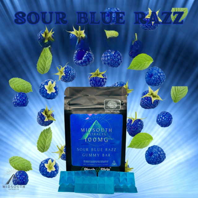 Gummy Bar | Sour Blue Razz Mid South Extracts