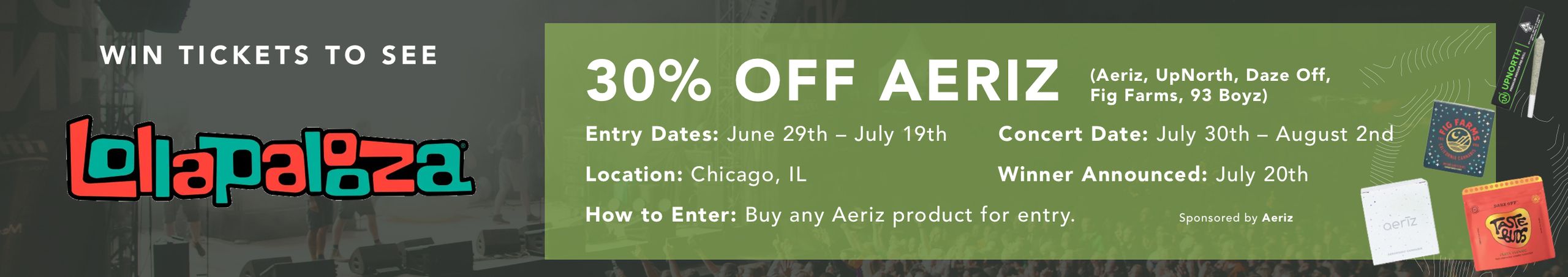 Cannabis Promo, Cannabis Sales, Cannabis Discounts, Cannabis on Sale, 30% off Aeriz