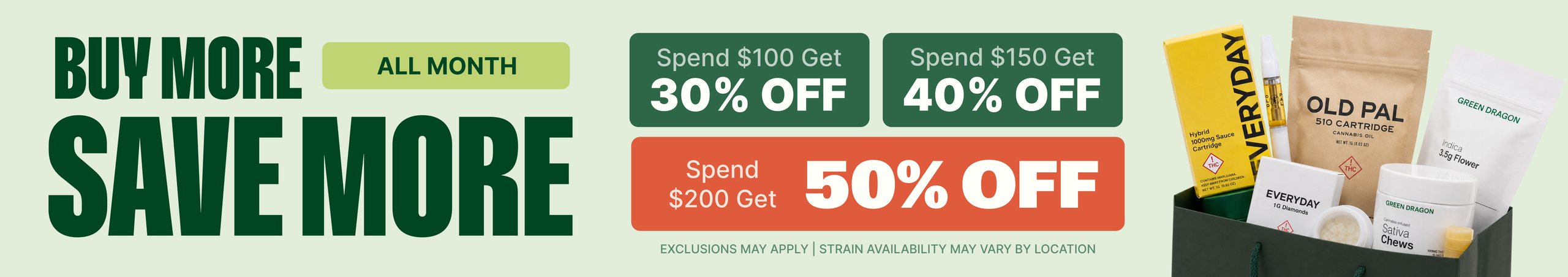 Cannabis Promo, Cannabis Sales, Cannabis Discounts, Cannabis on Sale, Buy More, Save More - Get up to 50% Off!