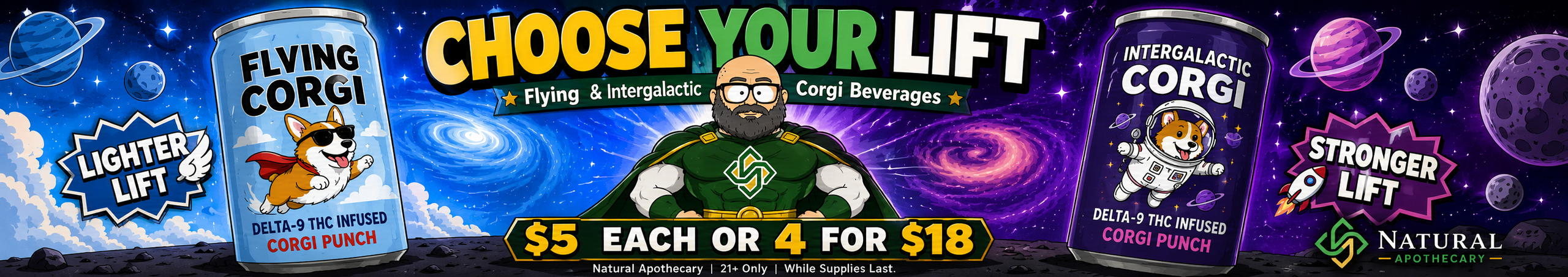 Cannabis Promo, Cannabis Sales, Cannabis Discounts, Cannabis on Sale, Corgi 4 for $18!