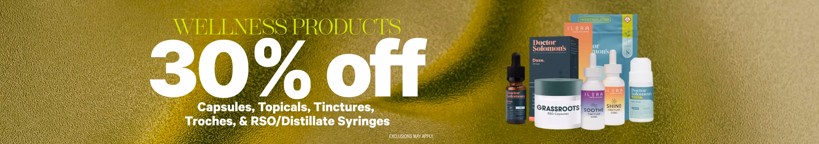 Cannabis Promo, Cannabis Sales, Cannabis Discounts, Cannabis on Sale, 30% Off Wellness Products