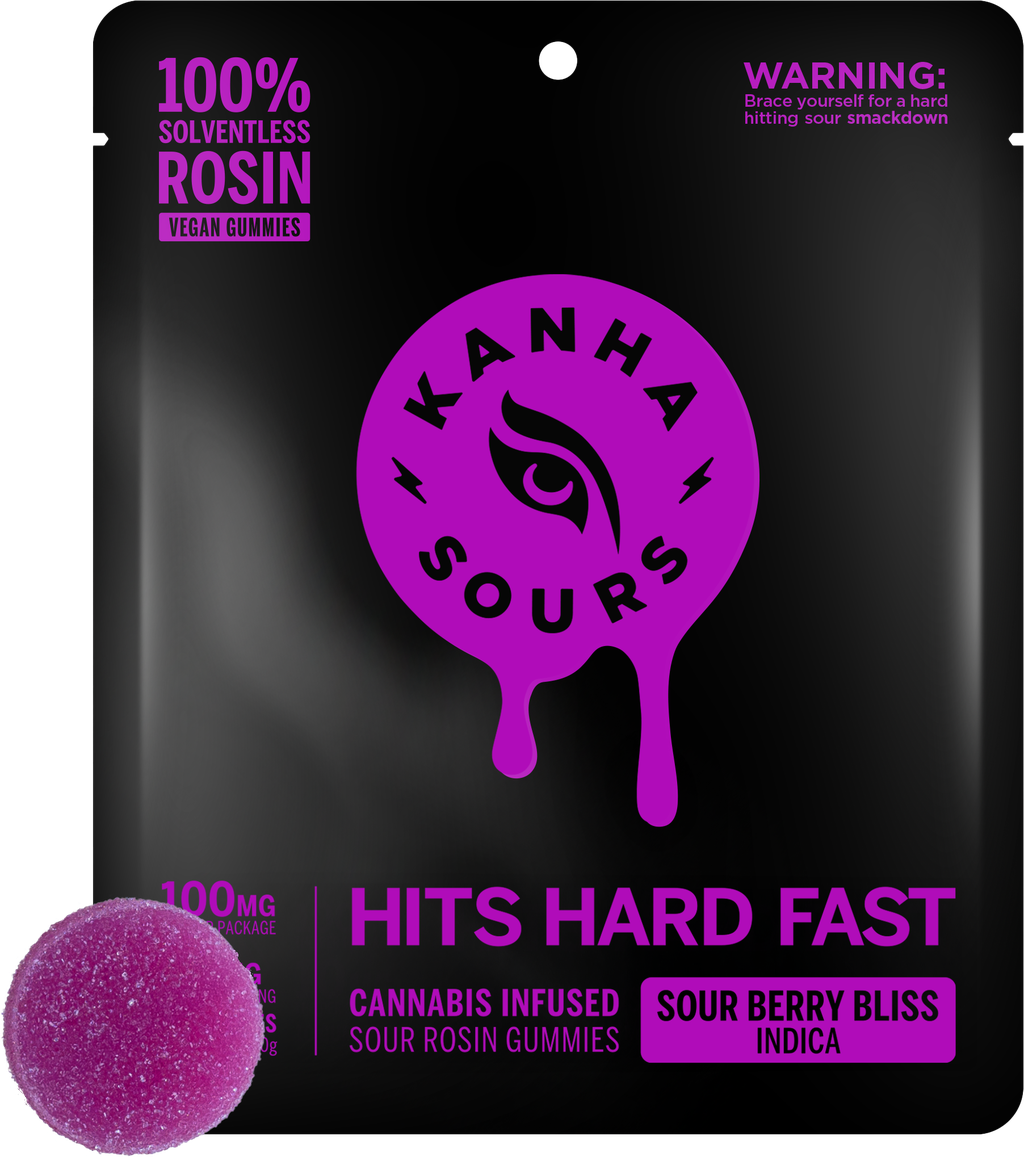 Kanha Sour Berry Bliss Live Rosin Gummy Candy Edible, 100mg, 10pk