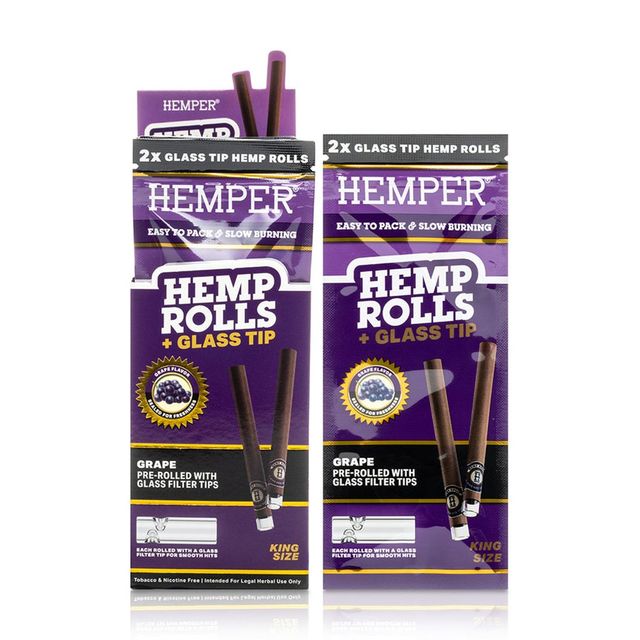 Hemp King Size Cones + Glass Tips | 2 Pack Hemper