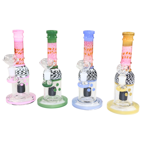 9" Molino Double Glass Mushroom Bong with Bowl