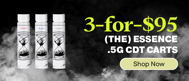 Cannabis Promo, Cannabis Sales, Cannabis Discounts, Cannabis on Sale, 3-for-$95 (the) Essence 0.5g CDT Cartridges
