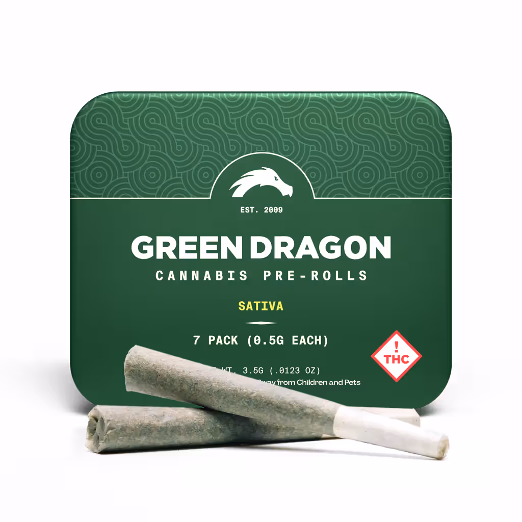 DRGN Fire Preroll 7-Pack, Green Dragon