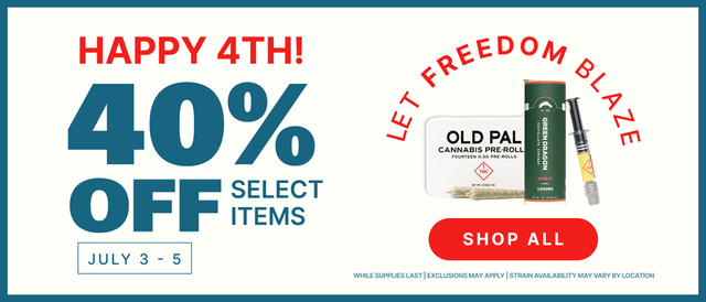 Cannabis Promo, Cannabis Sales, Cannabis Discounts, Cannabis on Sale, July 4th: Stars, Stripes & Flying High! - 40% OFF 🇺🇸