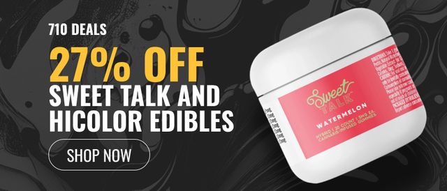 Cannabis Promo, Cannabis Sales, Cannabis Discounts, Cannabis on Sale, 27% off Sweet Talk and HiColor Edibles