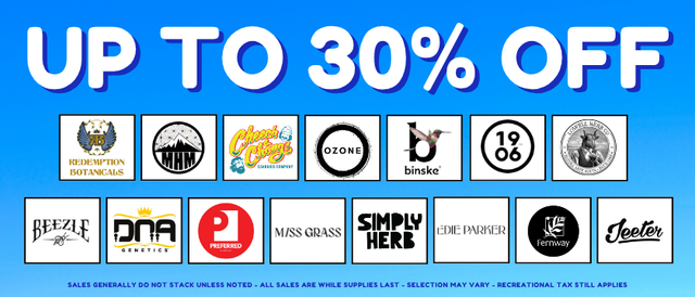 Cannabis Promo, Cannabis Sales, Cannabis Discounts, Cannabis on Sale, 🟢 30% OFF