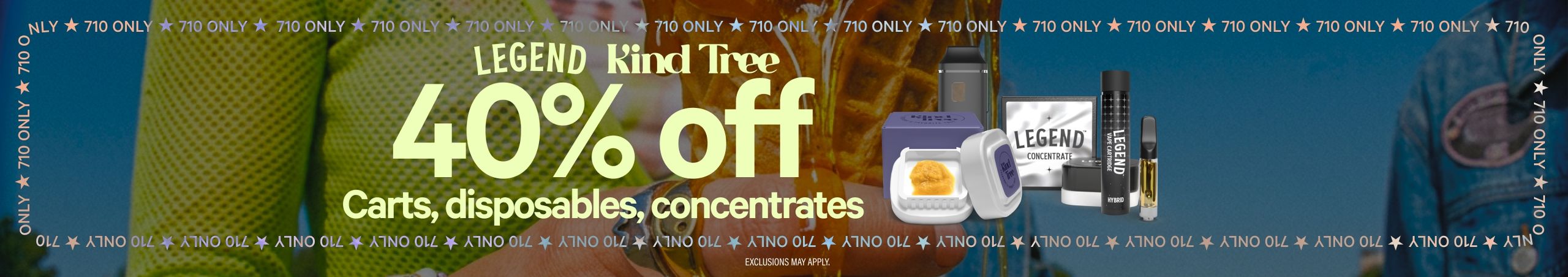 Cannabis Promo, Cannabis Sales, Cannabis Discounts, Cannabis on Sale, 40% Off Kind Tree & Legend Cartridges & Concentrates