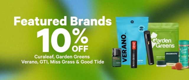 Cannabis Promo, Cannabis Sales, Cannabis Discounts, Cannabis on Sale, 10% Off Featured Brands