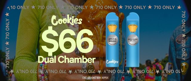 Cannabis Promo, Cannabis Sales, Cannabis Discounts, Cannabis on Sale, $66 Cookies 3:1 Dual Chambers