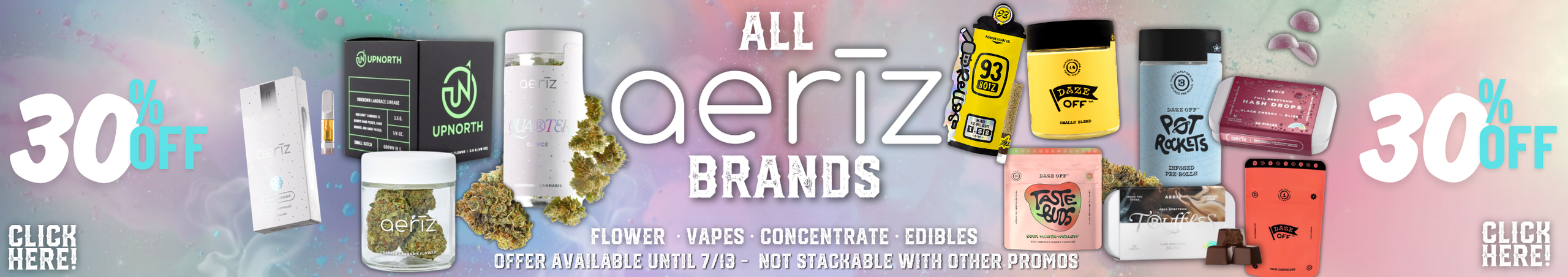 Cannabis Promo, Cannabis Sales, Cannabis Discounts, Cannabis on Sale, 🔥 Aeriz 30% Off! 🔥