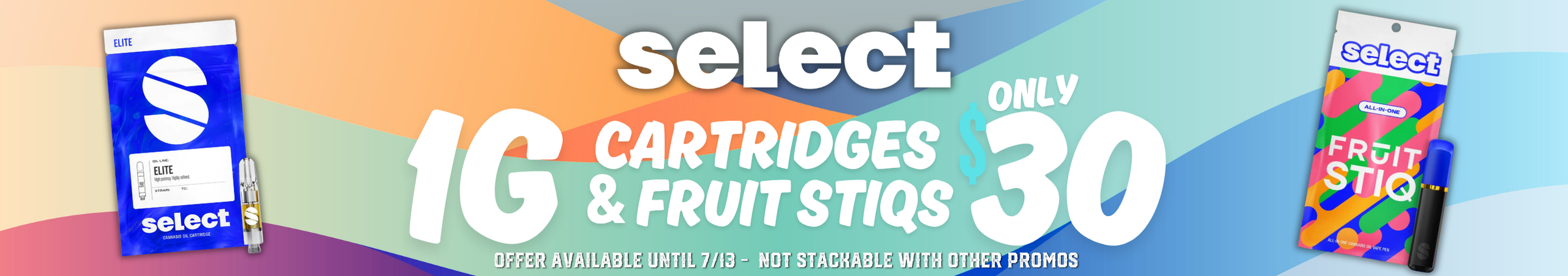 Cannabis Promo, Cannabis Sales, Cannabis Discounts, Cannabis on Sale, $30 for 1g Select Vape!!