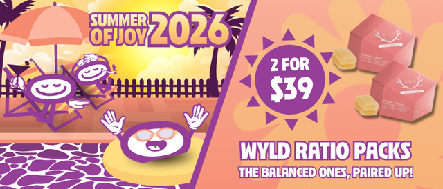 Cannabis Promo, Cannabis Sales, Cannabis Discounts, Cannabis on Sale, 2 for $39 Wyld Ratio Edibles