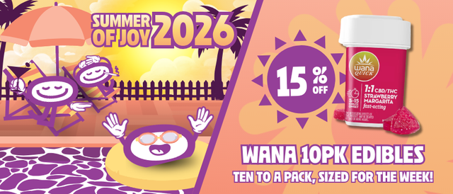 Cannabis Promo, Cannabis Sales, Cannabis Discounts, Cannabis on Sale, 15% Off Wana 10 Pack Edibles