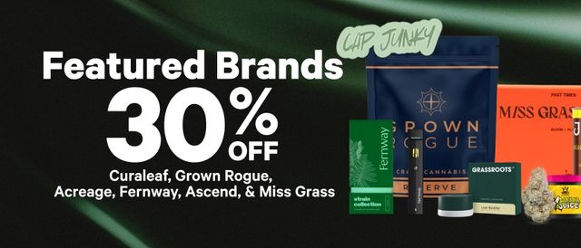 Cannabis Promo, Cannabis Sales, Cannabis Discounts, Cannabis on Sale, 30% Off Featured Brands