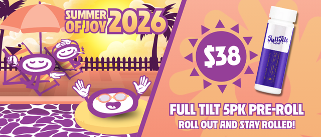 Cannabis Promo, Cannabis Sales, Cannabis Discounts, Cannabis on Sale, $38 Full Tilt 5 Pack Pre-Rolls