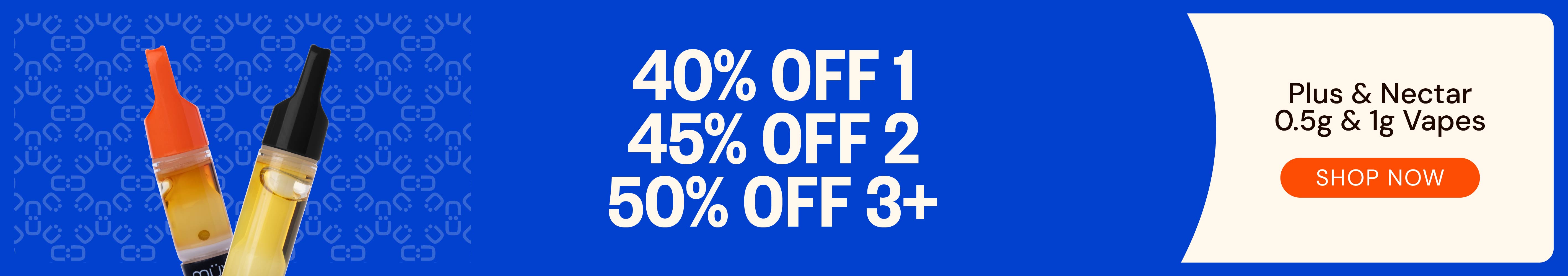 Plus & Nectar Vapes: 40% OFF 1, 45% OFF 2, or 50% OFF 3+