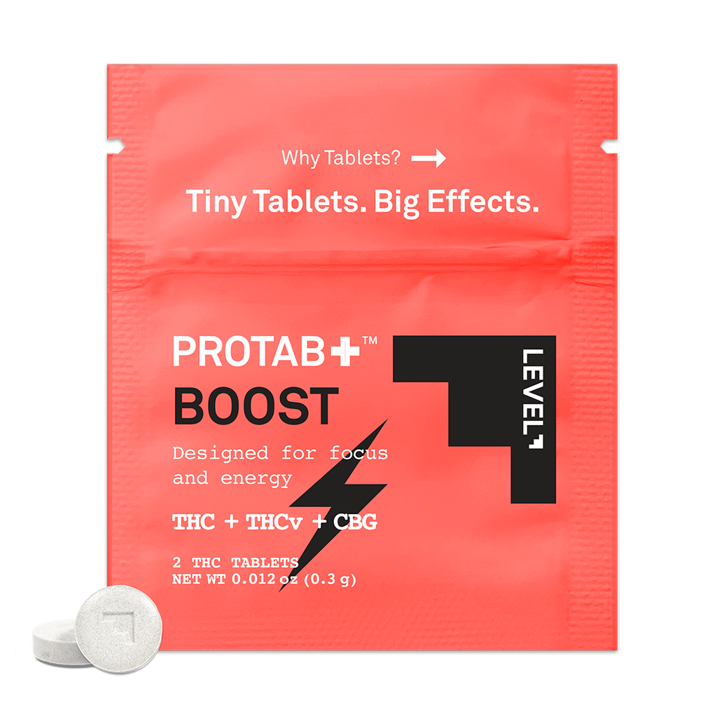 Level Protab Boost 20mgTHC+7mgTHCv+3mgCBG Tablets Capsule, 40mg, 2pk