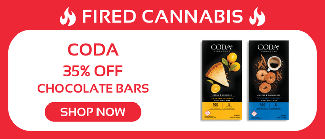 Cannabis Promo, Cannabis Sales, Cannabis Discounts, Cannabis on Sale, Coda Chocolate Bars: 35% OFF