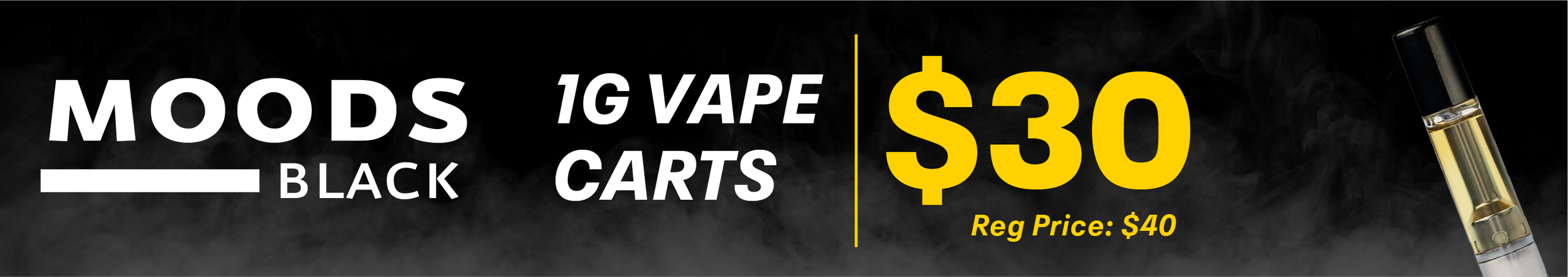 Cannabis Promo, Cannabis Sales, Cannabis Discounts, Cannabis on Sale, $30 | BLK Line 1g Carts