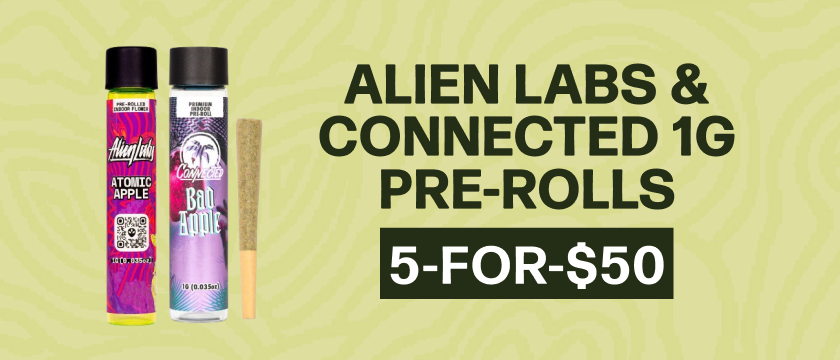 5-for-$50 Alien Labs & Connected 1g Pre-rolls