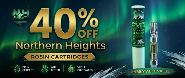 Cannabis Promo, Cannabis Sales, Cannabis Discounts, Cannabis on Sale, Northern Heights - 40% off Rosin Cartridges