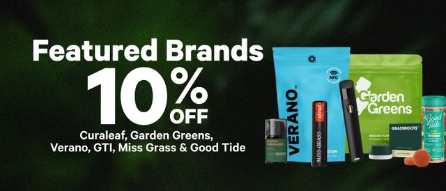 Cannabis Promo, Cannabis Sales, Cannabis Discounts, Cannabis on Sale, 10% Off Featured Brands