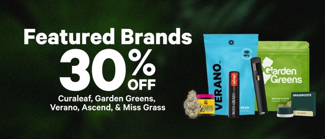 Cannabis Promo, Cannabis Sales, Cannabis Discounts, Cannabis on Sale, 30% Off Featured Brands