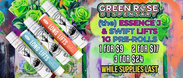 Cannabis Promo, Cannabis Sales, Cannabis Discounts, Cannabis on Sale, (the) Essence J & Long Lifts 1G Pre-Roll Deals!