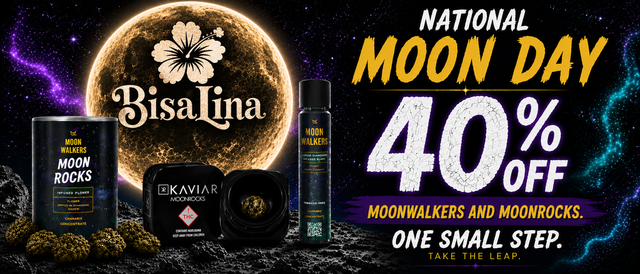 Cannabis Promo, Cannabis Sales, Cannabis Discounts, Cannabis on Sale, National Moon Day Deal