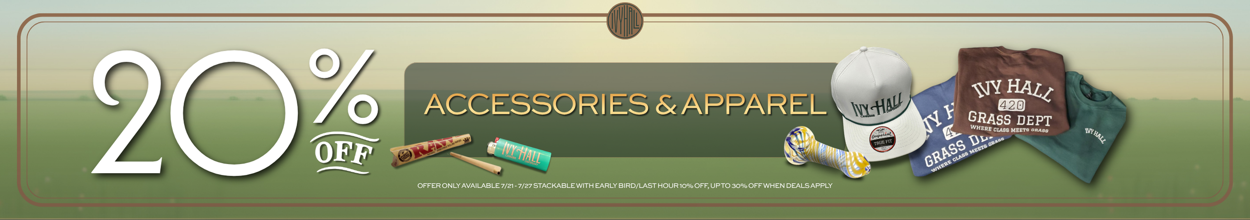 Cannabis Promo, Cannabis Sales, Cannabis Discounts, Cannabis on Sale, Accessories and Apparel 20% Off!
