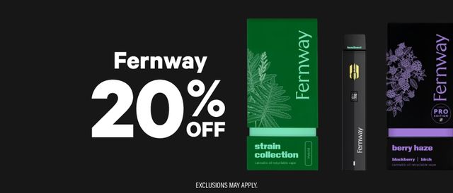 Cannabis Promo, Cannabis Sales, Cannabis Discounts, Cannabis on Sale, Daily Deal ~ Friday ~ 20% Off Fernway Brand