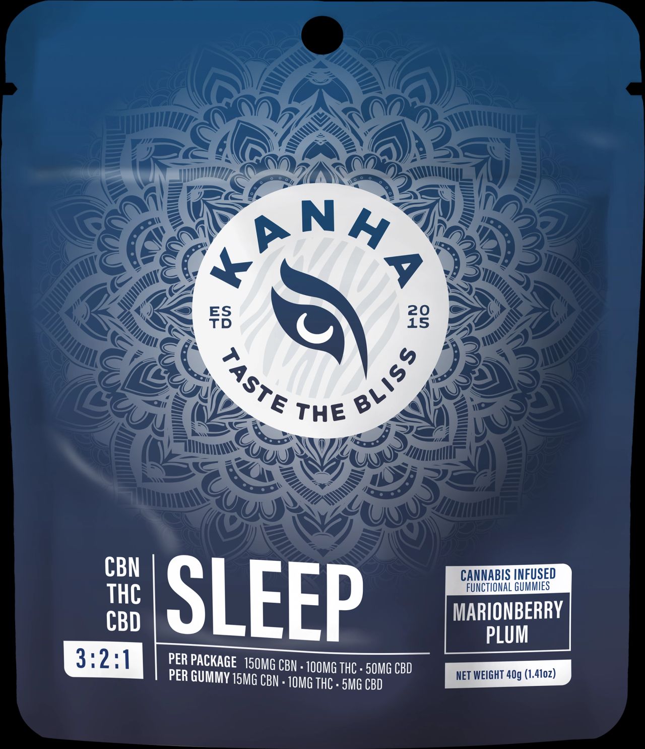 Kanha FX Sleep - Marionberry Plum 3:1:2 CBN:CBD:THC Gummy Candy Edible, 100mg, 10pk