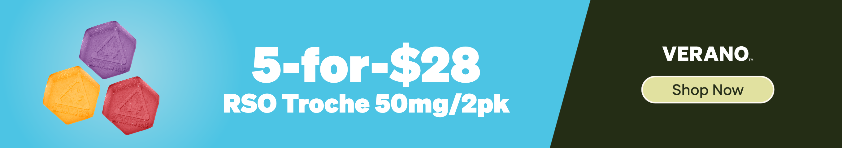 5-for-$28 - Verano RSO Troche 50mg/2pk