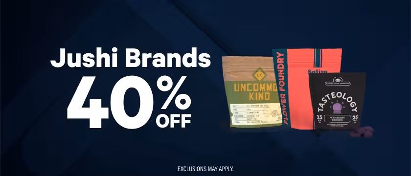Cannabis Promo, Cannabis Sales, Cannabis Discounts, Cannabis on Sale, 40% Off Jushi Brands