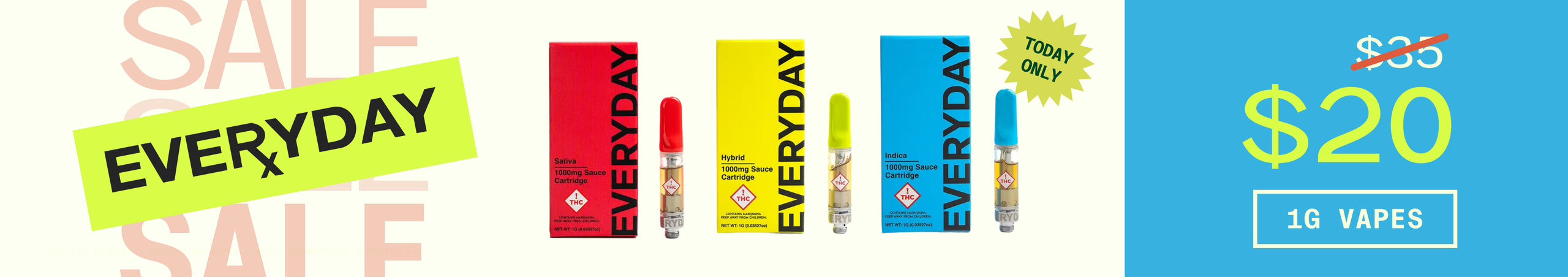 Cannabis Promo, Cannabis Sales, Cannabis Discounts, Cannabis on Sale, Everyday 1G $20 - TODAY ONLY!